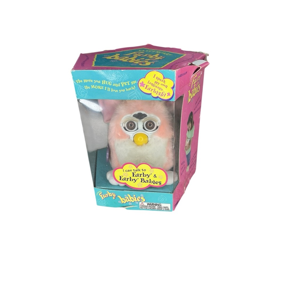 Vintage 1999 Furby Babies Pink Yellow Electronic Toy w Box